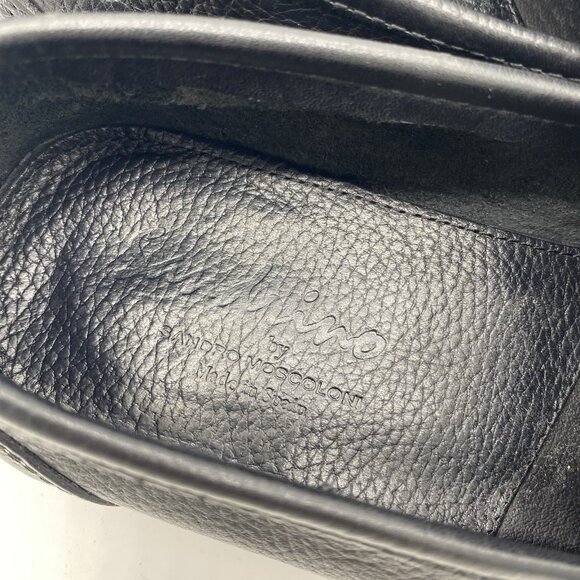 Sandro Moscoloni Sorrento Horsebit Loafer 12D Black Soft Pebbled Leather Slip On - Picture 3 of 14